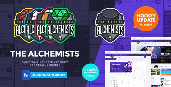 The Alchemists - Sports News PSD Template V4.0 + eSports & Gaming