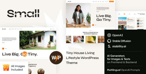 Small - Tiny House Living Cottage WordPress Theme