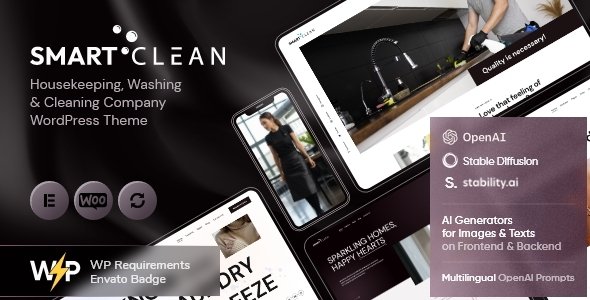 SmartClean | Housekeeping & Cleaning Company WordPress Theme