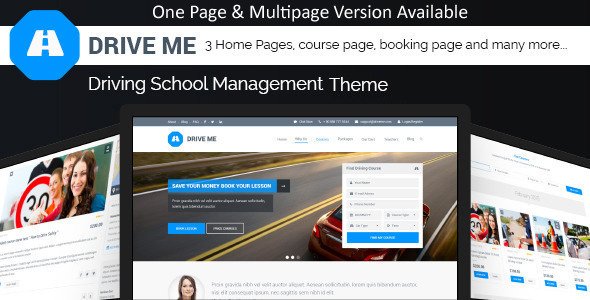 Driveme - Driving Class | School HTML Template With RTL