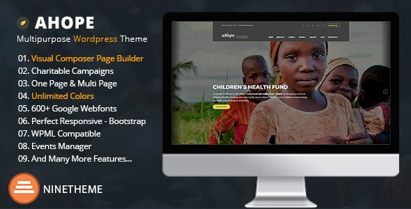 Ahope - Charity & Nonprofit WordPress Theme
