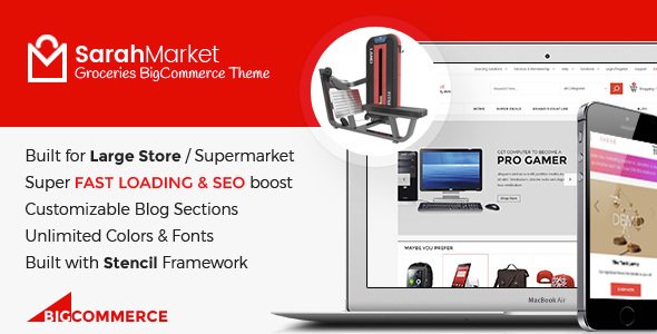 SarahMarket - Large Store Grocery Responsive BigCommerce Theme