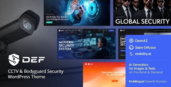 Def — CCTV Camera & Bodyguard Security WordPress Theme