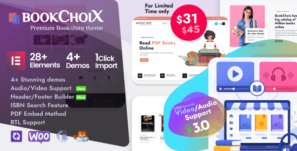 Choix - Bookstore WordPress Theme - Built with Elementor WooCommerce