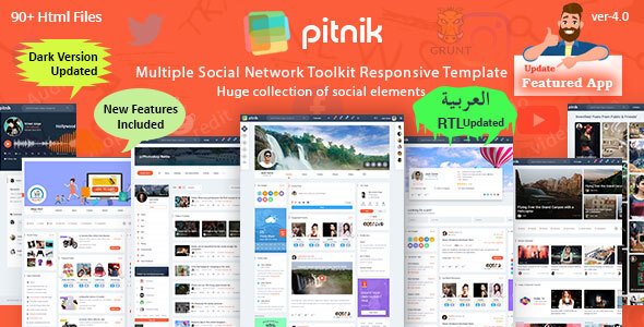 Pitnik Social Network Private Community with Live Streaming UI Toolkit Bootstrap Template