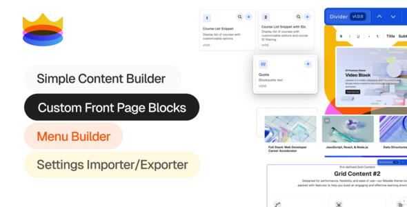 XY Moodle Theme with Front Page Builder