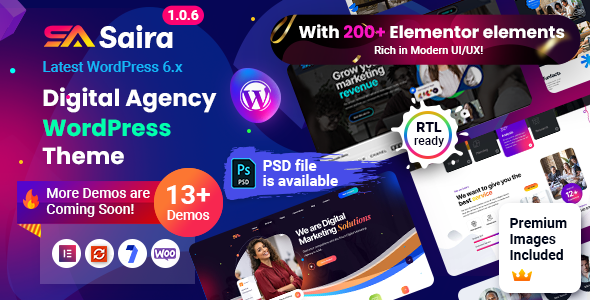 Saira - Digital Agency WordPress Theme