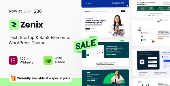 Zenix - Tech Startup & SaaS Elementor WordPress Theme