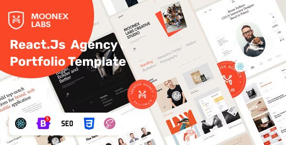 Moonex - Creative Agency & Portfolio React Js Template