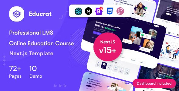 Educrat - Online Courses & Education React NextJs Template