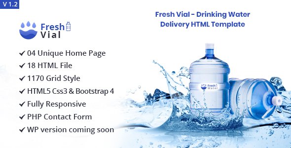 Fresh Vial - Drinking Mineral Water Delivery Bootstrap4 HTML5 Template