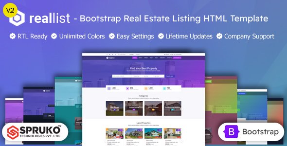 Reallist - Real estate Property listing  Bootstrap Responsive HTML Template