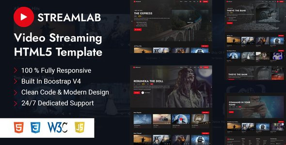 Streamlab - Video Streaming HTML Template