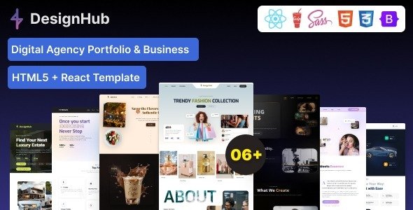 Designhub - Digital Agency Portfolio & Business HTML5, React Template