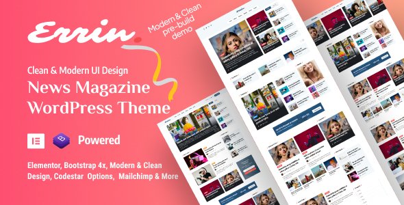 Errin - Personal Blog & Magazine Video Production WordPress Theme