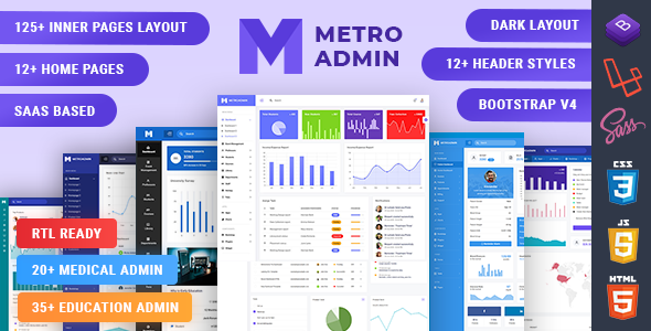MetroAdmin - Bootstrap, Laravel & React Admin Dashboard Template