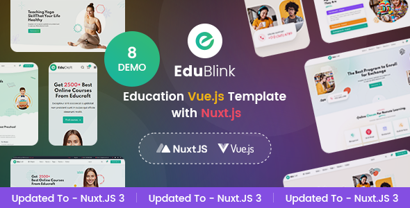 EduBlink - Education VueJS Template with NuxtJS