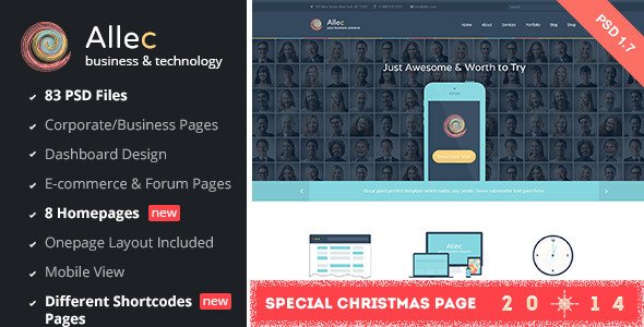 Allec - Business & Technology PSD Template