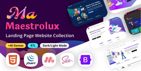 Maestrolux - HTML Landing Page Collection