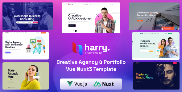Harry – Personal Portfolio & Agency Vue Nuxt 4 Template