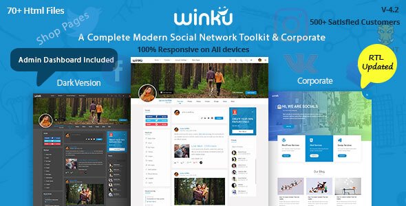 Winku Social Network Community bootstrap Responsive Template