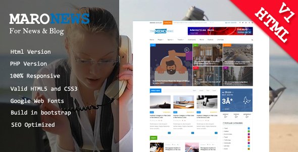 Maro - News & Blog Html Template