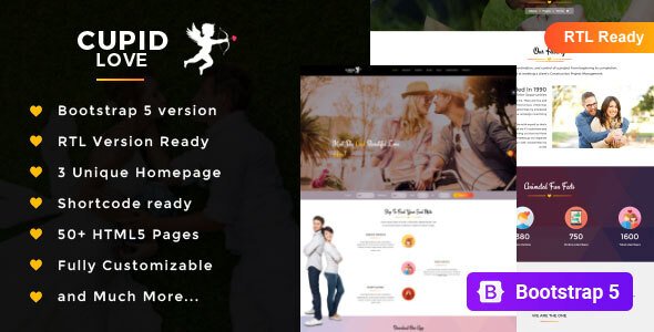CUPID LOVE - Dating Website HTML5 Template