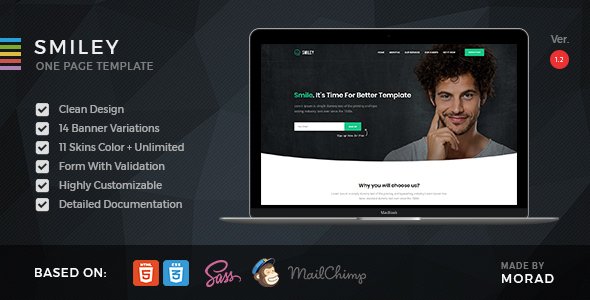 Smiley - HTML Business & Startup One Page Template
