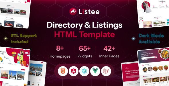 Listee - Local Business Directory Marketplace Website Template