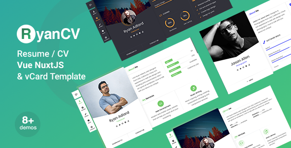 Ryan CV/Resume Vue NuxtJs Template