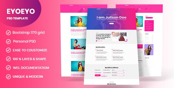 EYOEYO | Personal Portfolio PSD Template