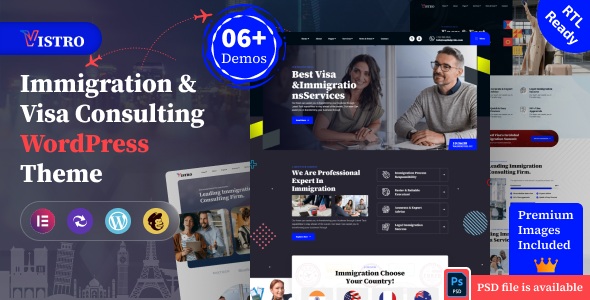Vistro - Visa Immigration WordPress Theme
