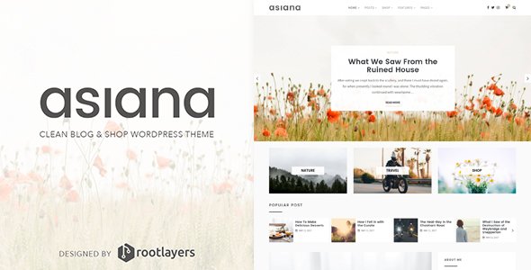 Asiana - Clean Blog & Shop WordPress Theme