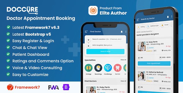 Doccure - Clinic and Hospital Appointment Scheduling PWA Mobile Template