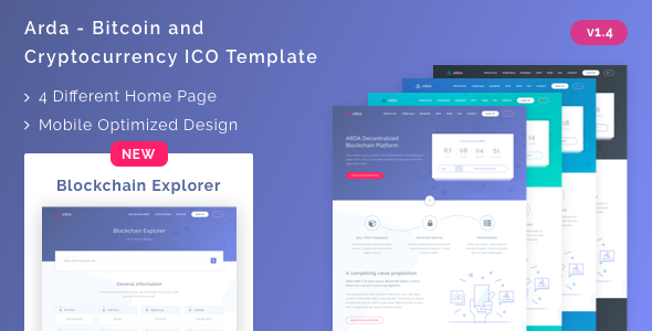 Arda - Bitcoin and Cryptocurrency ICO HTML Template