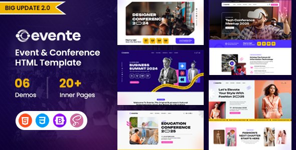 Evente – Modern Event & Conference HTML Template