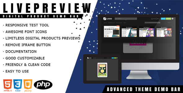 LivePreview - Responsive Digital Product Demo Bar