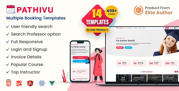 Pathivu - Online Booking and Reservation Platform Template (React & HTML)