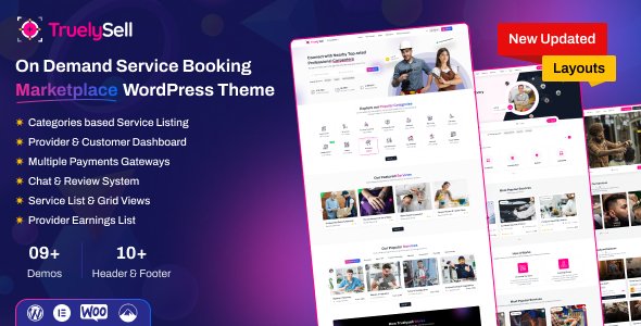 TruelySell - On Demand Service Marketplace & Booking WordPress Theme