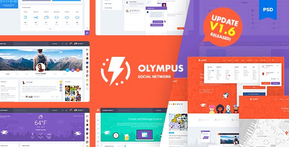 Olympus Social Network PSD Template V1.6