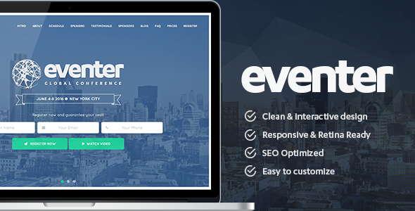 Eventer – Event and Conference Landing Page