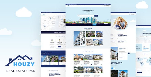 Houzy | Real Estate Listing PSD Template