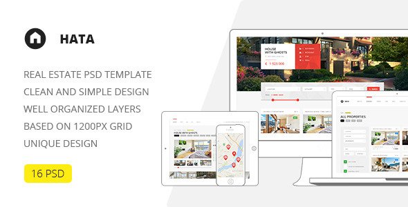 Hata — Real Estate PSD Template