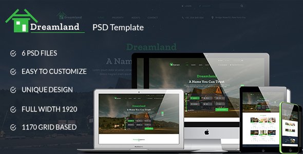 Dreamland - Real Estate PSD Template