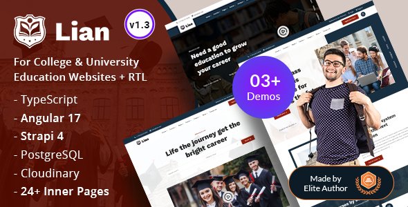 Lian - University College Education Angular 17+ Theme + Admin Dashboard