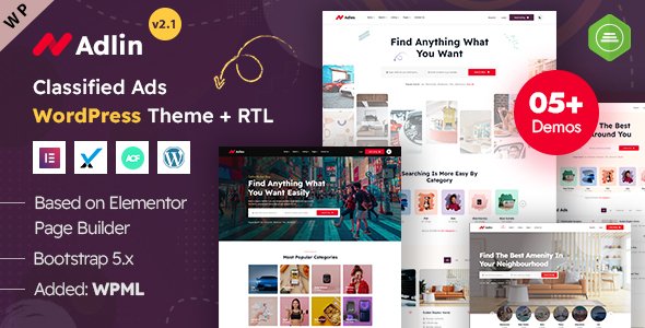 Adlin - Classified Ads Listing & Directory WordPress Theme for Marketplaces
