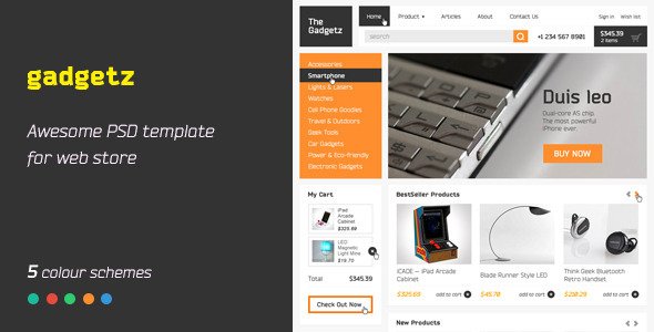 Gadgetz – PSD Template