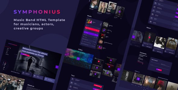 Symphonius — Music Band HTML Template
