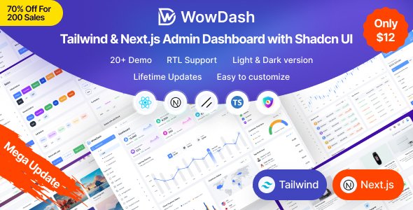 WowDash - Tailwind & Nextjs Admin Dashboard with shadcn UI (Typescript)