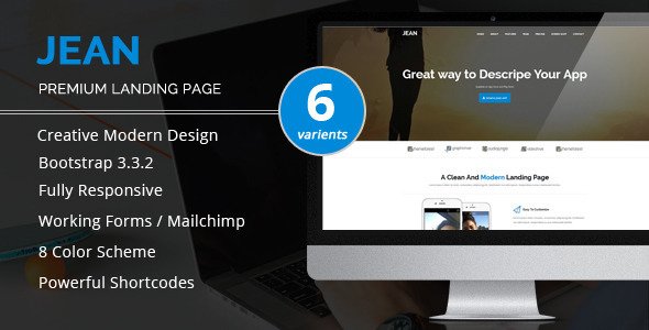 Jean - Startup Landing Page HTML Template